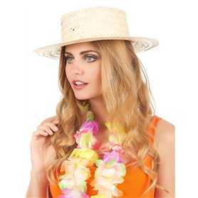 DEGUISE TOI - Chapeau canotier en Paille Adulte - Chapeau - Taille Unique - Coloré - Accessoires pour déguisement - Paille - - C