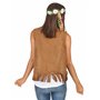 DEGUISE TOI - Gilet hippie femme 55 cm - Gilet - Taille Unique - Marron - Déguisements adultes - 100% polyester - Lavage à la ma