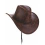 DEGUISE TOI - Chapeau de Cowboy Marron Imitation Cuir Adulte - Chapeau - Taille Unique - Marron - Accessoires pour déguisement -