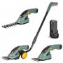 Coupe Bordure + Taille Haie Electrique sans Fil FISHTEC - Cisaille à Gazon 2 Types de Lames : Taille Herbe + Sculpte Haie - Batt