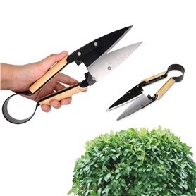 FISHTEC Ciseaux Cisaille Topiaire Tradition - Avec Etui - 33 cm - Sécateur de Jardin en Acier Inox et Manche revêtement Bois - I