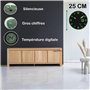 Fishtec - Horloge Murale Design Moderne - Pendule Silencieuse et Écran Température Digitale - Convient pour la Cuisine, Bureau, 
