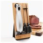 FISHTEC Couteau Electrique de Cuisine Sans Fil Easy Cut Plus - Avec Chargeur et Support en Bois - 2 Lames - Idéal pour découper