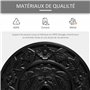 Outsunny Pied de Demi-Parasol Demi-Pied Socle de Parasol Base de lestage Ciment HDPE Motif Fleurs cannulation pour parasols Ø 35