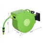 Dévidoir mural enrouleur automatique pivotant 180° tuyau 15 + 1,5 m avec lance arrosage support mural intégré vert