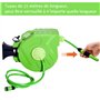 Dévidoir mural enrouleur automatique pivotant 180° tuyau 15 + 1,5 m avec lance arrosage support mural intégré vert