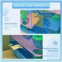PawHut Cage pour Hamster Souris Petit Animaux Rongeur avec Tunnel Mangeoire Roue Jouet 47 x 30 x 59 cm Bleu
