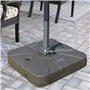 Outsunny Pied de parasol déporté base de lestage parasol déporté dim. 88L x 88l x 19H cm HDPE café