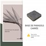 Outsunny Pied de parasol déporté base de lestage parasol déporté dim. 88L x 88l x 19H cm HDPE café