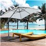 Outsunny Pied de parasol déporté base de lestage parasol déporté dim. 88L x 88l x 19H cm HDPE café