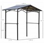 5 m - abri Barbecue - 2 étagères - Toit de Barbecue - métal Noir Toit Polycarbonate