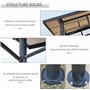 Outsunny Pavillon Jardin 2,5 x 1,5 m - abri Barbecue - 2 étagères - Toit de Barbecue - métal Noir Toit Polycarbonate