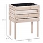 Outsunny Jardinières sur Pieds carrés potagers - Lot de 4 jardinières sur Pied modulables - dim. 50L x 30l x 60H cm - Inserts d'