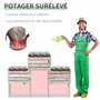 Outsunny Jardinières sur Pieds carrés potagers - Lot de 4 jardinières sur Pied modulables - dim. 50L x 30l x 60H cm - Inserts d'