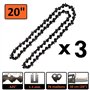 GT Garden Guide 20 Pouces (50 cm) avec Lot de 3 chaînes 76 maillons pour tronçonneuse
