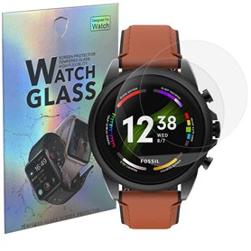 PHONILLICO Verre Trempé pour Fossil Gen 6 (2021) 42mm 44mm [Lot de 2] Film Protection Ecran Montre Anti Rayure