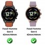 PHONILLICO Verre Trempé pour Fossil Gen 6 (2021) 42mm 44mm [Lot de 2] Film Protection Ecran Montre Anti Rayure