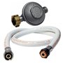 Rechaud Gaz Fonte véritable 9.8 KW 4 pieds 3 robinets + Tuyau gaz à vis 1.50m + Détendeur Butane