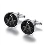 BOBIJOO JEWELRY - Paire de Boutons de Manchette Franc-Maçon Loge Maçonnerie Equerre Compas G 18mm
