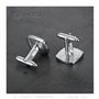 BOBIJOO JEWELRY - Boutons de Manchette Loge Forme Carrée 17mm Franc-Maçon Equerre Compas Gravure