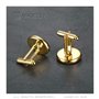 BOBIJOO JEWELRY - Boutons de Manchette Franc-Maçonnerie Rond Or Noir Email Symboles Equerre Compas G 18mm
