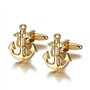 BOBIJOO JEWELRY - Paire de Boutons de Manchette Ancre Marine Mouillage Espérance Or Doré Plaqué
