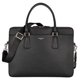 David Jones - Sac à Main Business Porte-Document Cuir PU Rigide Homme - Cartable Travail Affaires Ordinateur Portable Multi Poch