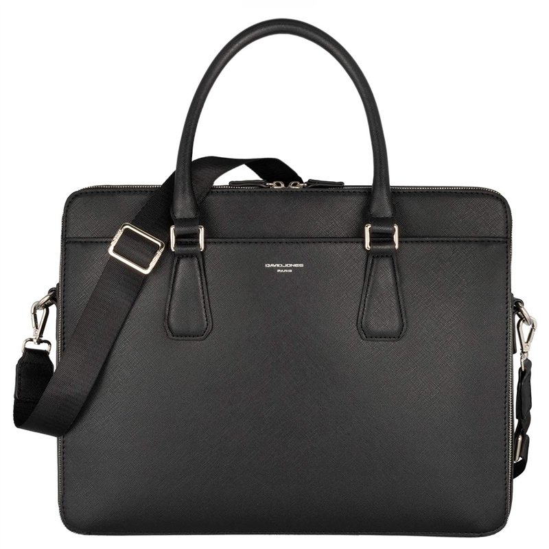 David Jones - Sac à Main Business Porte-Document Cuir PU Rigide Homme - Cartable Travail Affaires Ordinateur Portable Multi Poch