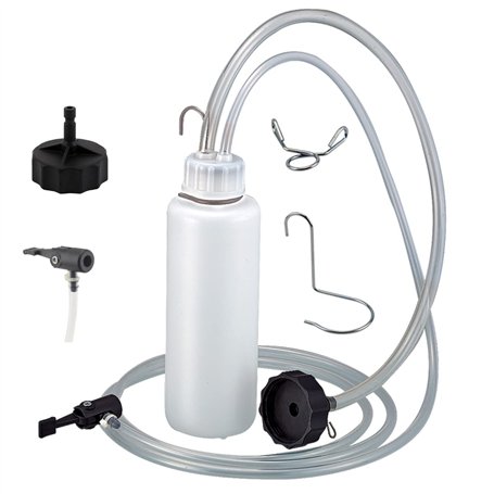 Purgeur de Frein et d'embrayage (capacité : 500ml) Compatible avec Les systèmes ABS - avec Tuyau de raccordement à la vis de Pur