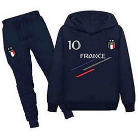 JHK Jogging survêtement de Football France 2 étoiles Enfant - Bleu - 9/10 Ans