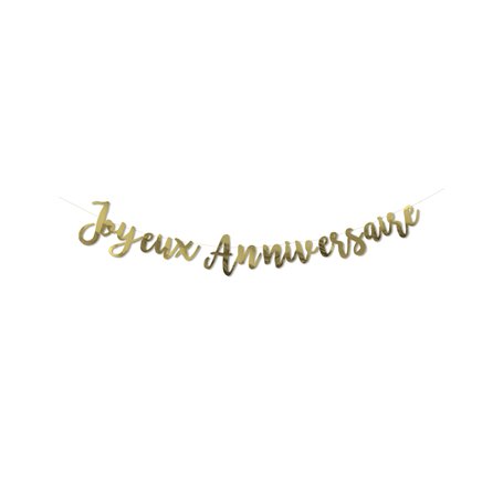 ARTYFETES Guirlande Joyeux Anniversaire métallisée dorée 1