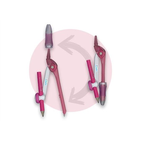 Fiico WONDAY - Compas métal pour enfants TWIST'n SAFE Rose