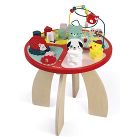 Janod - Table d'activités en Bois Baby Forest - Grand Jouet d'Éveil pour Encastrer