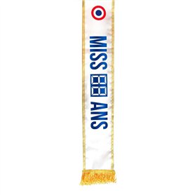 Maelsa® Echarpe Miss Femme anniversaire personnalisable de 0 à 99 ans tricolore avec stylo et certificat officiel