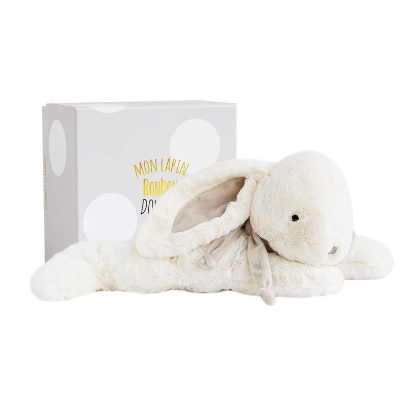 Doudou et Compagnie - Doudou Lapin Bonbon - 75 cm - Taupe - Cadeau De Naissance - 1249