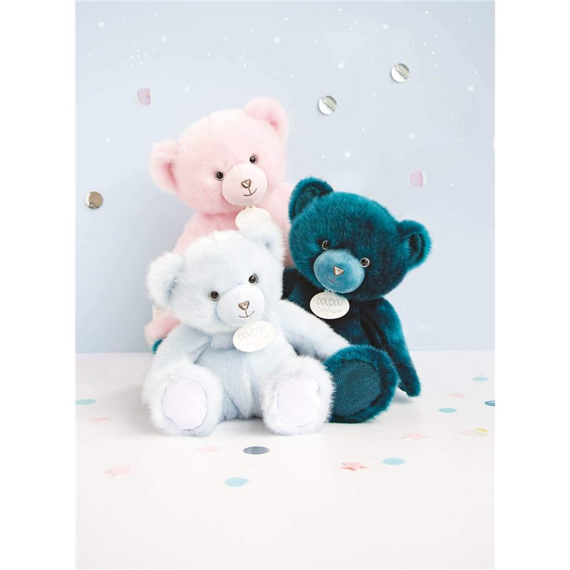 Image secondaire de Doudou et Compagnie - Ours En Peluche Paillettes - 37cm - Bleu Canard- Ours Collection - DC3591