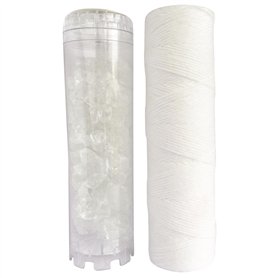AQUAWATER - 105008 - Kit standard - 1 filtrante bobinée 20 microns et 1 anticalcaire pour filtrer les impuretés contenues dans l