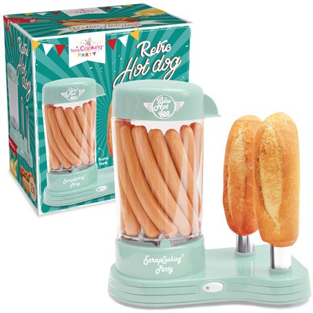 Scrap Cooking - Machine à Hot Dogs - Appareil pour Créer ses Véritables Hot-Dogs U.S. - Capacité 12 saucisses & 2 pains