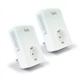 Pack de 2 x CPL LEA Networks NetSocket1800 (1800 Mbps) Ethernet Gigabit avec Prise gigogne filtrée