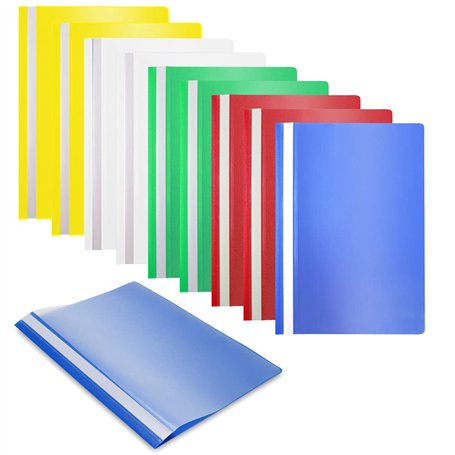 Waytex 931340 Chemises à lamelles A4 Lot de 10 Chemises de Présentation en polypropylène Couverture transparente 5 Couleurs asso