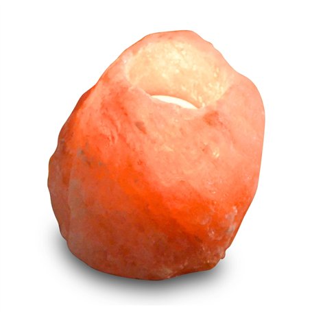 Bougeoir en Cristal de Sel Himalaya Rock 1kg - 100% Authentique Cristal de Sel d'Himalaya Naturel - Sculpté à la Main - Porte-Bo
