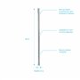 AURLANE Barre de Fixation Plafond pour Douche a l'italienne - Barre DE Fixation Plafond 60cm RECOUPABLE