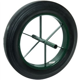 WERKA PRO - 10359 - Roue Increvable 15" - Diam 385 x 85 cm - Axe 20 mm / Longueur 242 mm - Pour Brouette ou Remorque Jardin