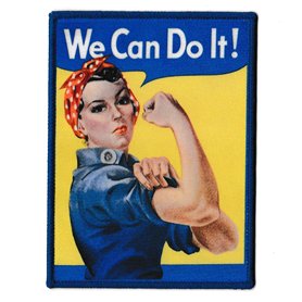 Patche Écusson Féministe We Can Do It Slogan Patch Imprimé Militant Thermocollant