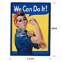 Patche Écusson Féministe We Can Do It Slogan Patch Imprimé Militant Thermocollant