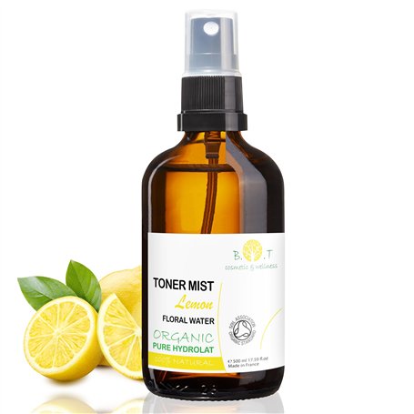 B.O.T cosmetic & wellness - Hydrolat de Citron 100% Organique | Eau Florale 500 ml | Soins Peau Sensible | Lotion Bébé | Après R