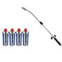 ALPENTECH - Desherbeur thermique piezo Chalumeau gaz + 4 Recharges Desherbant thermique Brule herbes Torche de jardin