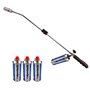 ALPENTECH - Desherbeur thermique piezo Chalumeau gaz + 4 Recharges Desherbant thermique Brule herbes Torche de jardin