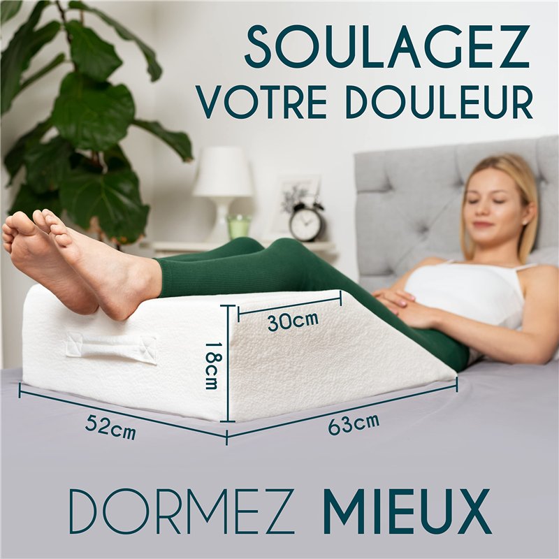 Image secondaire de Dreamzie Coussin Élévateur de Jambes Coussin Thérapeutique Repose Jambe Mémoire de Forme - Douleur de Dos, Genoux, Post Opératoi