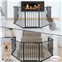 FACILITYS - Barrière de Sécurité Enfant - Grille Protection Cheminée Enfant Pliable - Grand Format en Métal de 300 cm - 1 Porte 